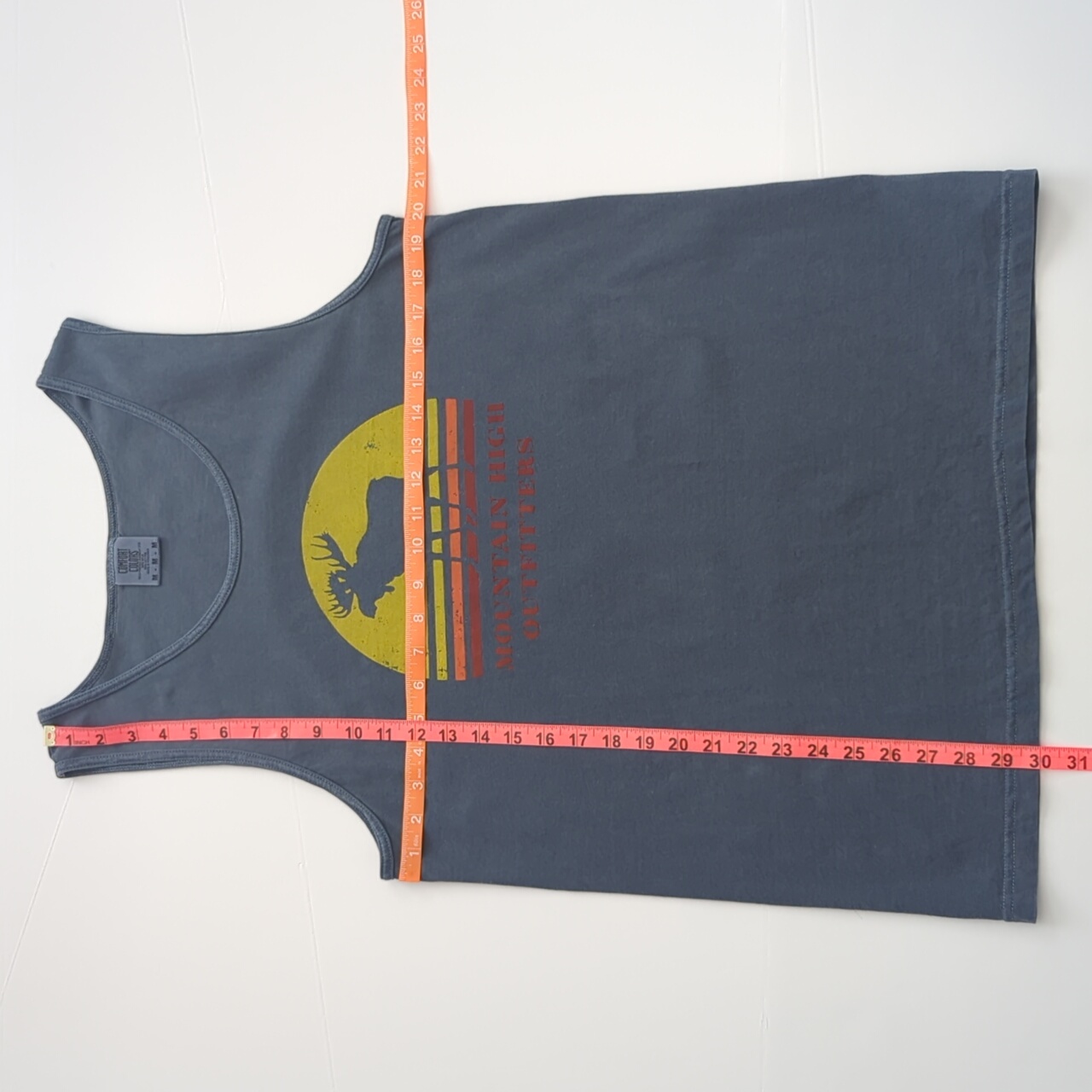 Mountain High Outfitters Moose Sunset Retro Vintage Look Tank Blue Medium — image 6 of 8